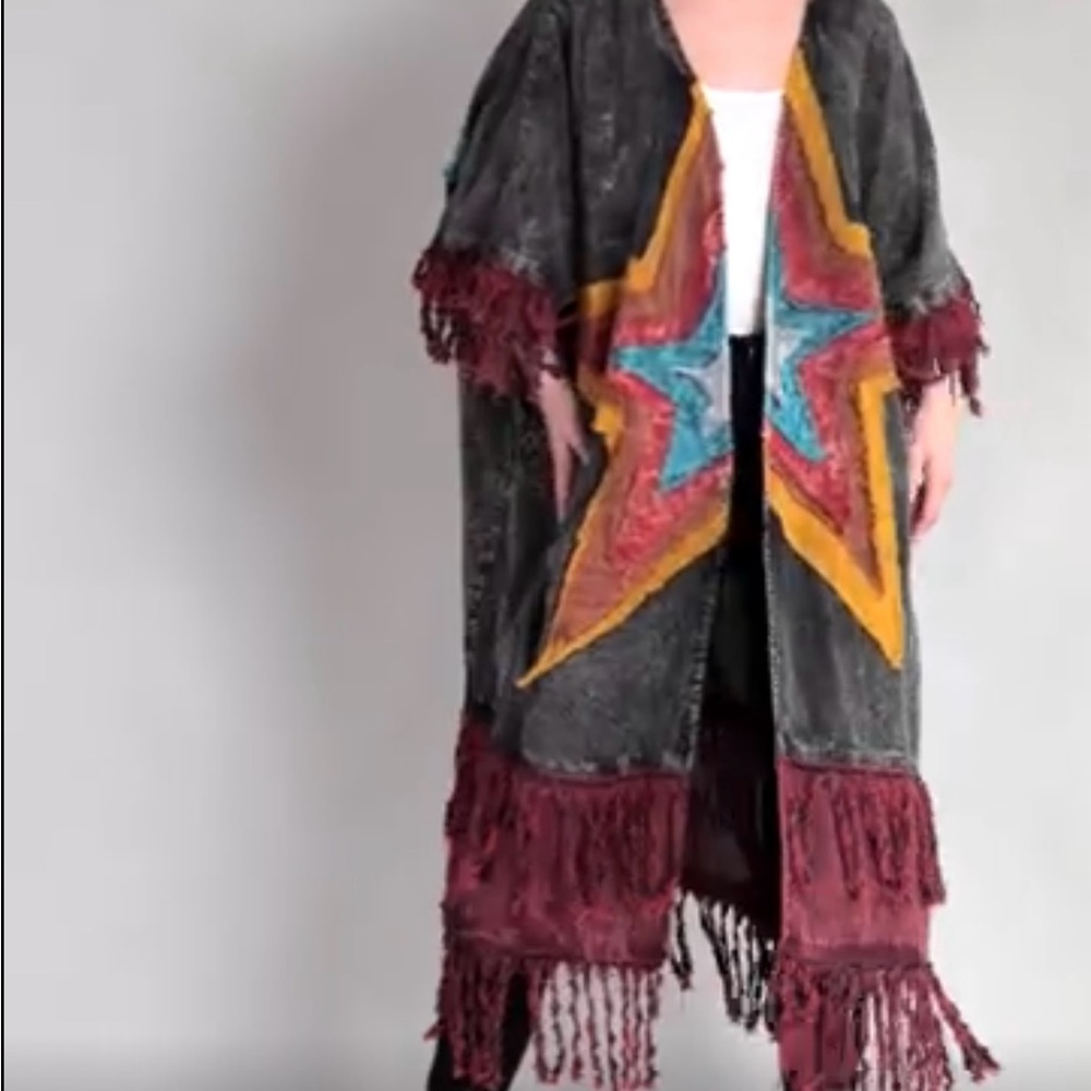 Colorful Star Patterned Kimono - Picture 3 of 12